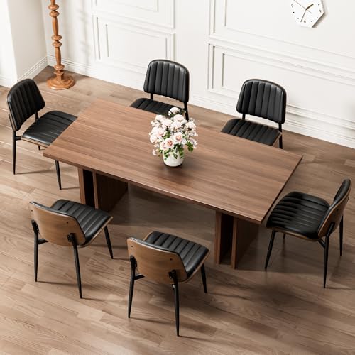 El Mejor Listado de Comedor Moderno 6 Sillas , listamos los 10 mejores. 42 REONEY - Juego de 6 sillas de comedor tapizadas modernas de piel sintético de mediados de siglo con parte trasera de madera de nogal y patas de metal ajustables para cocina,...