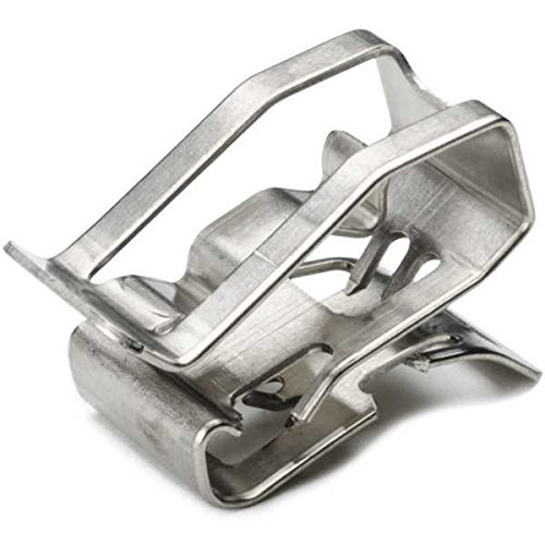 HellermannTyton 151-00982 Metal Edge Clip, 1-3mm panel thickness, 5-7.6mm cable range, SS304, 100/pkg