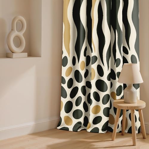 Image of Ultimate Trends Room Darkening Digital Printed Modern Curtain 65-70% Opacity,Diamond Eyelets, Tie Back, Modern Prints, 8 FEET Pack of 1,Espresso Beige Chevron