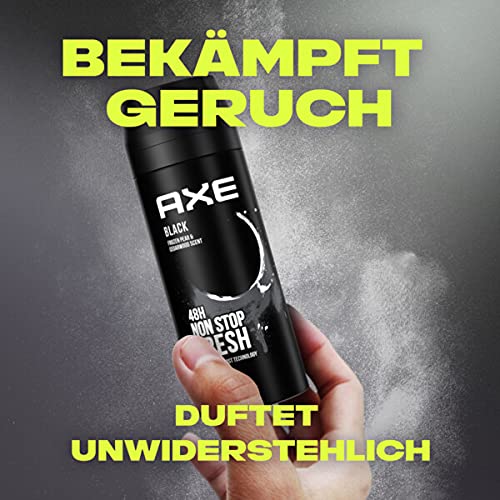 AXE Body spray Black in set da 12 pezzi, deodorante senza alluminio, 12 x 150 ml, deodorante spray per il corpo, per uomini, uomini e uomini (12 prodotti)
