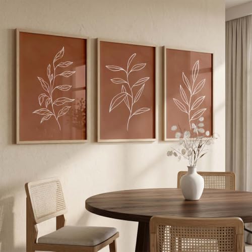 Image of kotart Aesthetic Botanical Art Home Decoration Painting | Floral Paintings With Frame For Living Room Bed Room Hotel Wall Decor Digital Reprint Set of 3 (20x30 Inch)