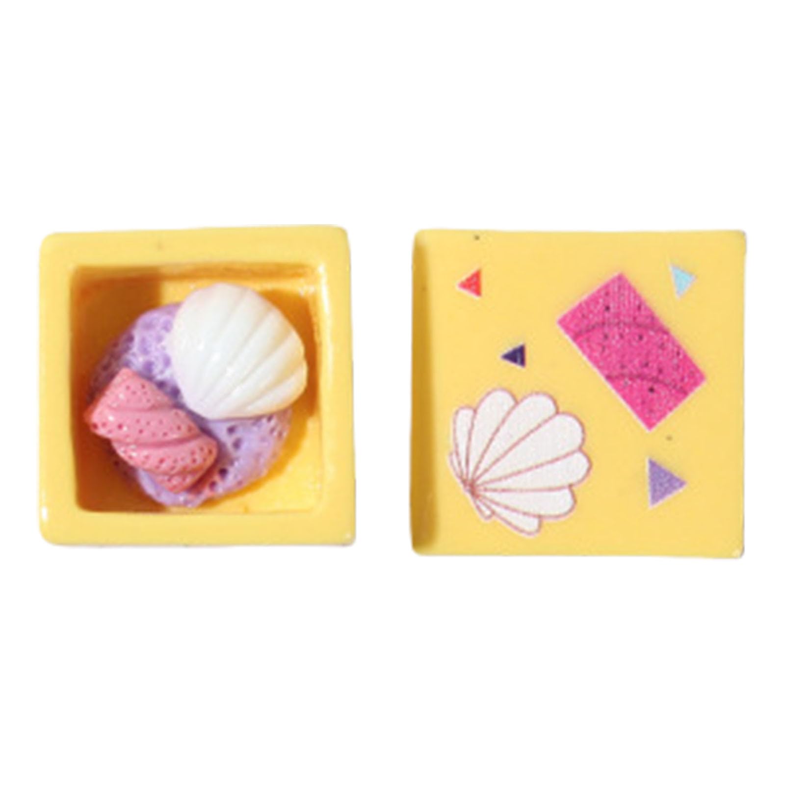 Jazuaiao Back Shell Decoration Accessories 3D Cake Box Model Ornament Resin Small Desserts Ornament for Phone Covers Accessories for Users