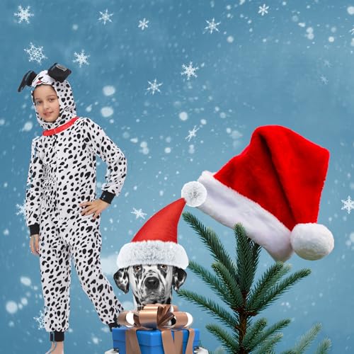Sincere Party Dalmatians Onesie Costume for Kids,Made of Fleece Spotted Dog Onesie Dress Up Costume 2XL(12-14) - Image 3