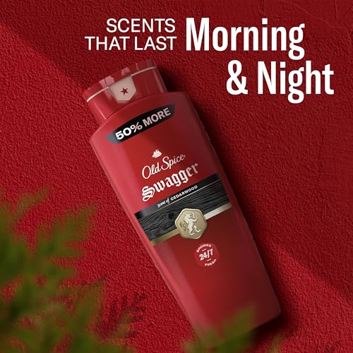 Old Spice Refreshing Body Wash for Men, 3X Defense, 24/7 Shower Fresh with Long Lasting Scent, Red Collection, Swagger with Cedarwood Scent, 24 oz (Pack of 2) - image 9