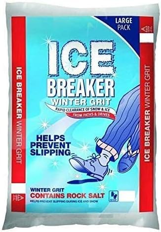 Indigo® White De-Icing Rock Salt – Approx 10kg – Fast Acting Grit Salt for Winter Ice & Snow – Ideal for Clearing Roads, Driveways, Steps & Paths