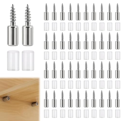 LUMOOM 40 supporti per scaffali, mensole come vite autofilettante, supporto per pavimento con protezione in gomma per armadi, armadi, mobili