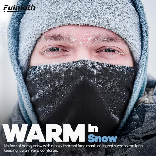 Fuinloth 2 Pack Winter Neck Gaiter, Fleece Warmer Scarf Cold Weather Face Mask Cover for Men/Women3