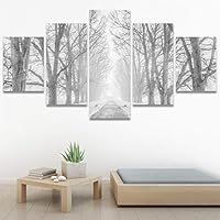 SIGNWIN 5 Panel Canvas Wall Art Rustic Woods for Home Decorations Ready to Hang - 60