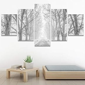 SIGNWIN 5 Panel Canvas Wall Art Rustic Woods...