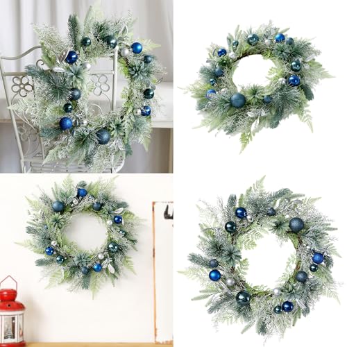 Couronne de Noël à suspendre抗風、不落葉，適合大門與聖誕餐桌
