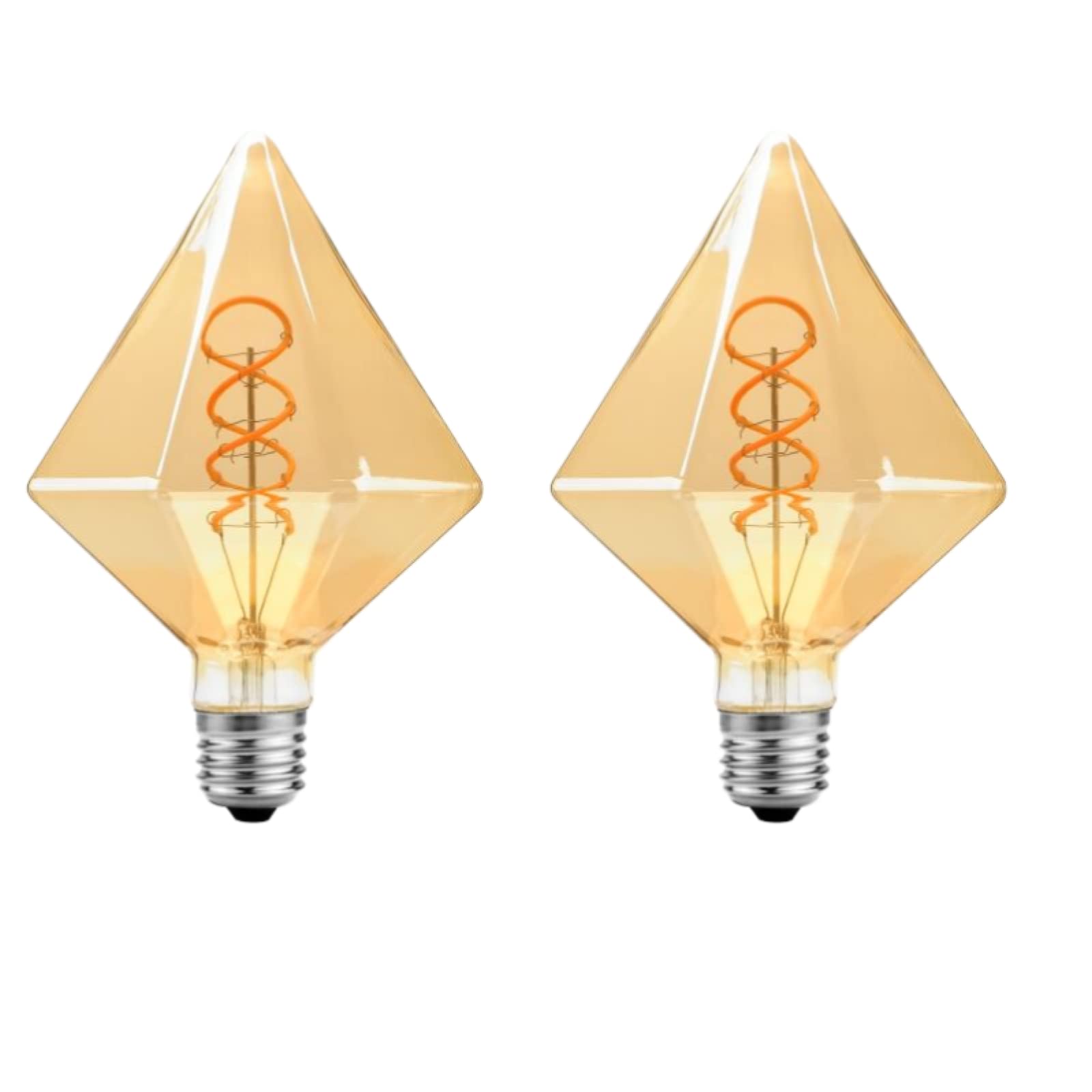 LEEVUS Lot de 2 ampoules Edison vintage à filament spirale LED rétro 4 W Jaune chaud 220 V Brique aiguisée E27