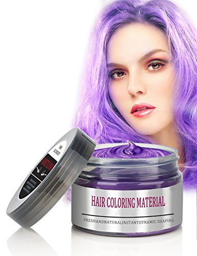 BMK Purple Color Hair Wax Matte Hairstyle Pomades Disposable Temporary Modeling Natural Hair Styling Wax for Party, Cosplay, Nightclub, Masquerad, Halloween