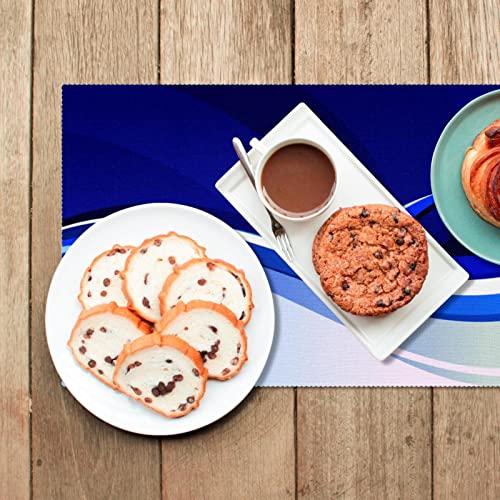 Sets de table vagues bleues abstraites napperons de qualité supérieure x6