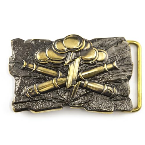 Belt buckle Gods of war, Handmade military field artillery cannons solid brass belt buckle