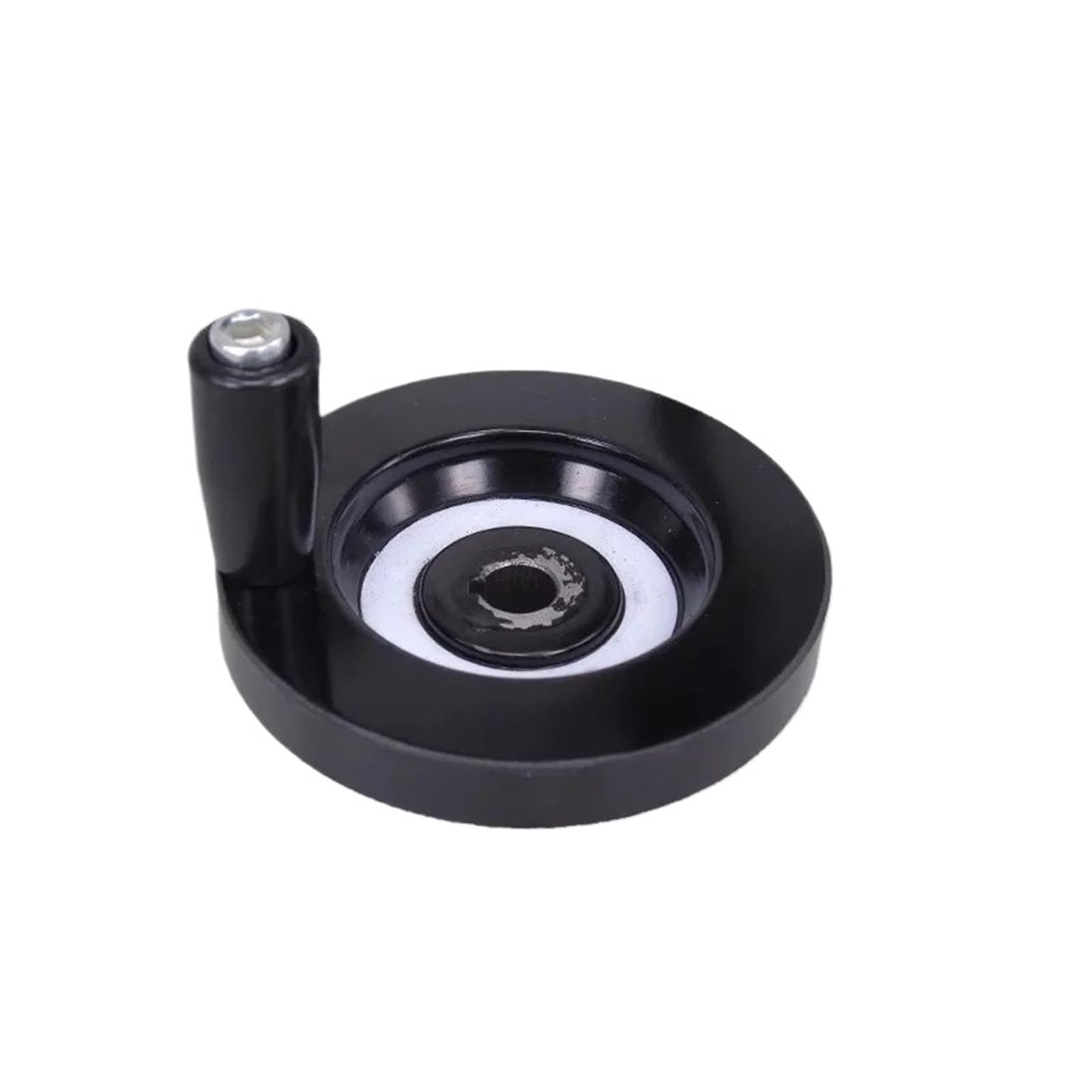JWSEO Black Bakelite Lathe Hand Wheel Printer Mechanical Handwheel with Removable Handle Round Lathe Machinery Accessories(12x125mm)