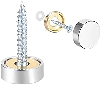 Vista 9 de uxcell Tornillos de espejo tapas decorativas cubierta clavos acero inoxidable pulido 0.472 in 8pcs