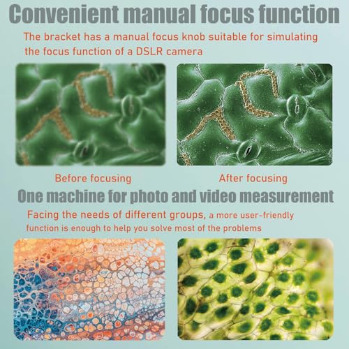 Image of Professional Trinocular Microscope 40X-5000X Magnification, Microscope for Adults, Laboratory Grade with Dual Mechanical Stage and HD USB Camera Microscopio, Complete Slides Set