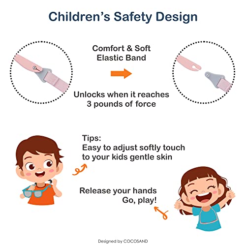 COCOSAND Kids Sunglasses with Strap Polarized Flexible Frame Soft Silicone Nose Pads for Toddler Boys Girls Ages 2-64