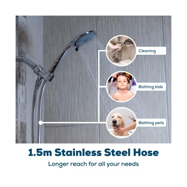 SparkPod Shower hose for hand held shower head (Chrome, 59") – Bild 6
