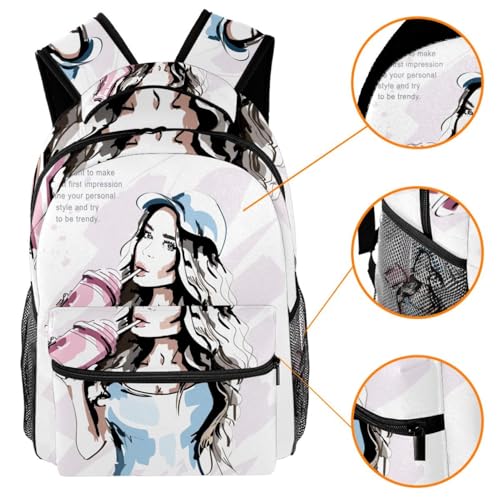 Sac à dos d'école multicolore 40cm pour ado et voyage décontracté