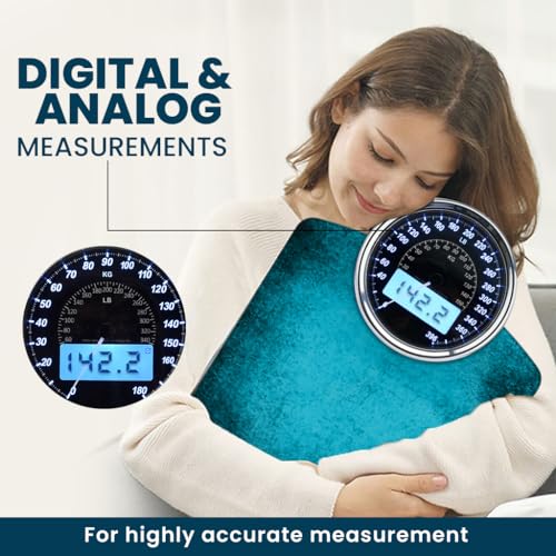 Image of EILISON 2-in-1 Digital & Analog Bathroom Scale, 400 lbs, Large Display