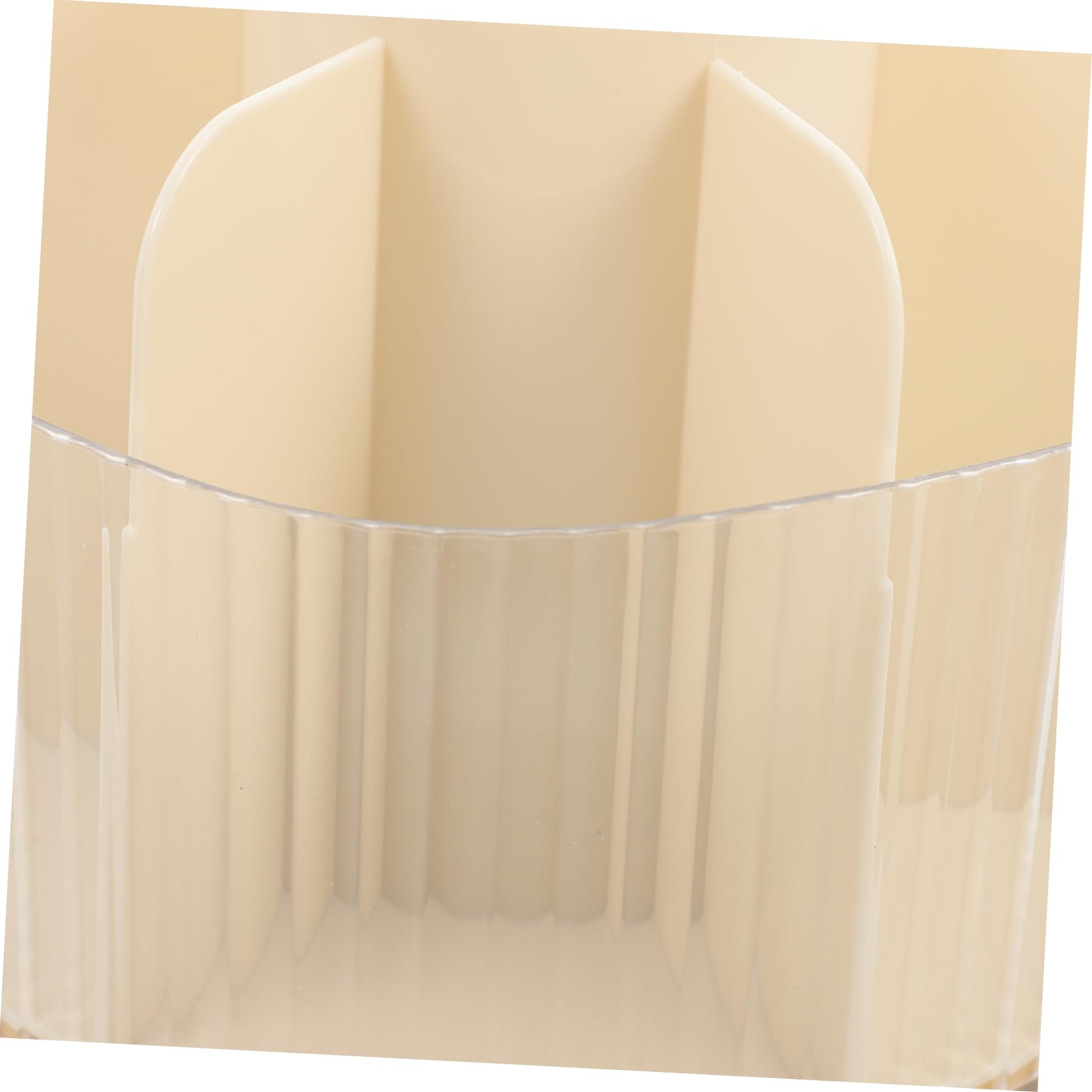Organizer Girevole per Pennelli Trucco in Pet Beige, Grande | Design Scomparti, Leggero e Rotante a 360 Gradi, per Ufficio e Decorazione Scrivania