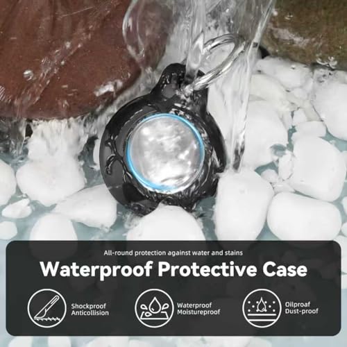 Compatiable with Apple AirTags Holder, Waterproof for AirTags Holder Keychain, Anti-Scratch & Shock Air TagHolder Case,Men's Women's Keyrings & Keychains, Cover for Dog,Car Key,Luggage -Black2