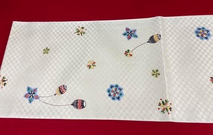 小紋 リーフ たたき染 斜め縞 流水 着物 032a d