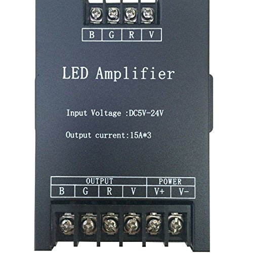 XUNATA DC 5V-24V 45A LED Signal Amplifier for RGB LED Neon Rope Strip Light
