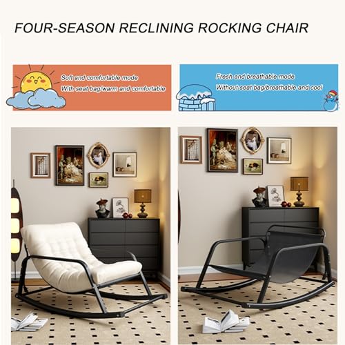 Chaise à bascule double rembourrée avec balancement fluide pour porche - 4