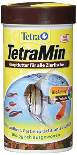 TetraMin (Hauptfutter für alle Zierfische in Flockenform mit Präbiotika, für ein langes und gesundes Fischleben und klares Wasser), 250 ml Dose