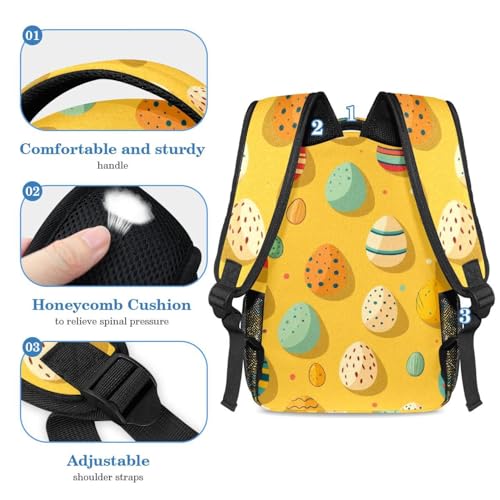 Cartable enfants multicolore avec sac à dos de jour et trousse œufs de Pâques
