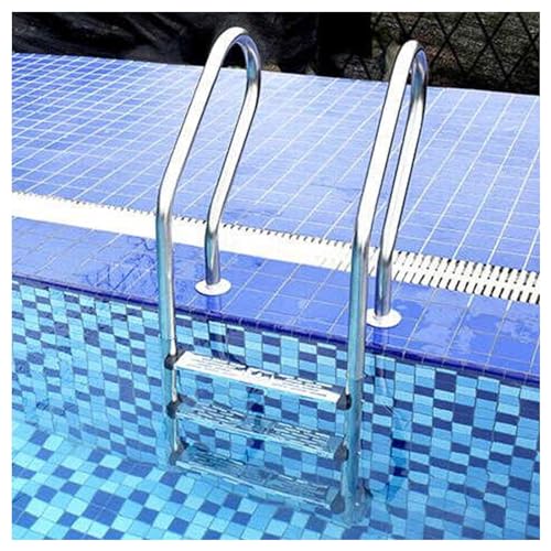 Escalera para piscina con pasamanos de acero inoxidable 3 peldaños miniatura 1