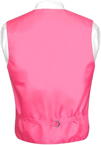 Miniatura 2 de Conjunto de corbata y chaleco de vestir para hombre de color rosa sólido para traje o esmoquin