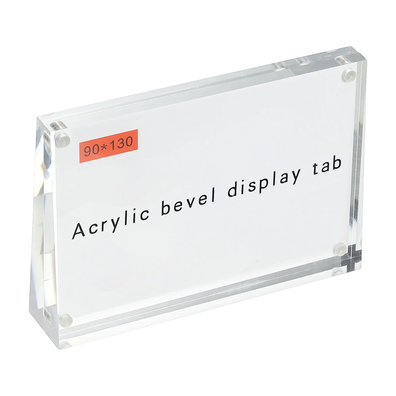PATIKIL Acrylic Sign Holder, 5.1x3.5inch Double Sided Magnetic Photo Business Card Frame Table Top Sign Stand for Office Home Decor Photos Cards Restaurant Store, Clear