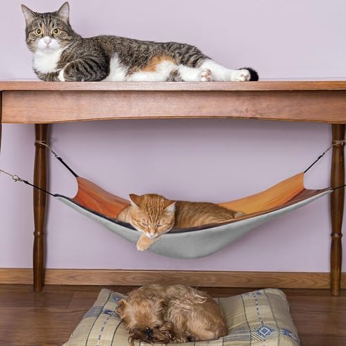 Hamac pour chat respirant à sangles réglables et attaches solides