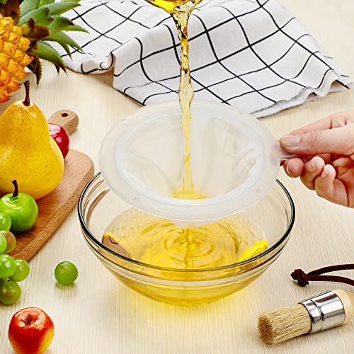 4 Pieces 200 Mesh Filter Food Filter Strainer Sieve Fine Mesh Nylon Mesh Colander Plastic Mesh Sieve For Filtering Yogurt Juice Milk Honey 5 Inch Kitchen Funnels #TOP4