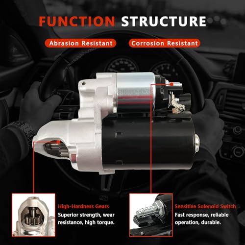17976N Starter Motor Replacement para Audi A4 2005-2009 y Audi A6 2005-2011 OE#: 06E911023B 06E911023F, 12V 1.2KW 10 Teeth CW miniatura 5