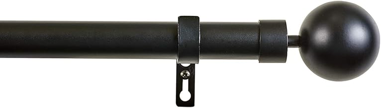Extendable Curtain Rod: Strong, Decorative and Modern. Thick Metal Rod Ideal for Curtains in Living Room, Bedroom, Dining Room… Diameter: 28/25 mm (160 to 300 cm, Black Sphere)