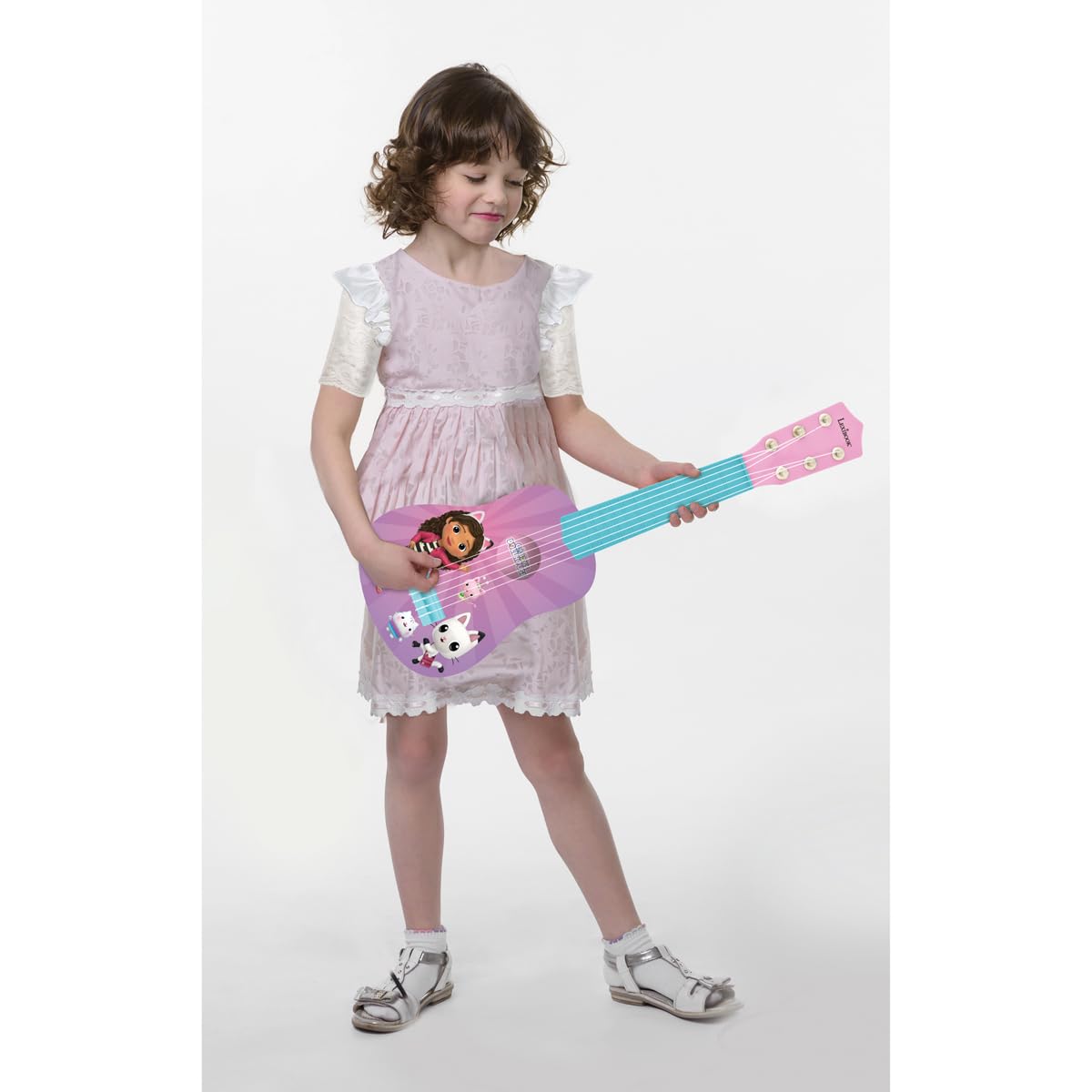 Lexibook, La Casa de Muñecas de Gabby, Mi Primera Guitarra para niños, 6 Cuerdas de Nylon, 53 cm, Guía incluida, Rosa, K200GDH
