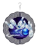 Wind Spinners for Yard and Garden Sports Theme Modern Athlete Competitive Bowling Ball Game 3D Hangi