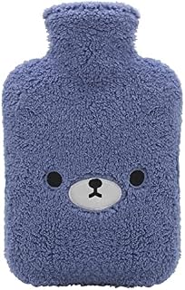 Samply Transparent Hot Water Bottle-2 Liter Water Bag with Cute Fleece Cover, Pink Snails