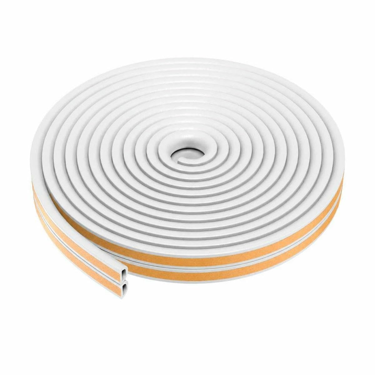 5m/10m Door Seal Strip Self-Adhesive Draft Stopper Tape Window Weather Stripping Insulation Noise Rubber Sealing Strip-D white-5M (16.4ft)