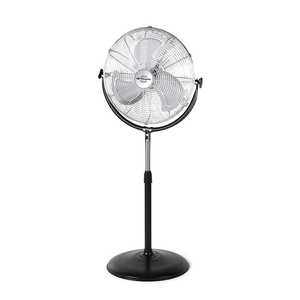 Orbegozo PWS 1846 – Ventilador industrial de pie, aspas metálicas, 3 velocidades de ventilación, 45 cm de diámetro y potencia de 135 W, Multicolor