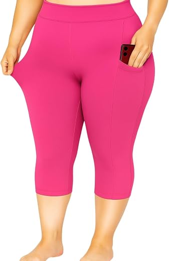 PandaWears® Women's Reg/Plus Size Pocket Capri - Stretch Fit