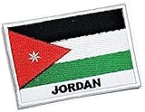 ONCEX Jordan Flag Patches Jordan Flag Country National Patch Embroidered Applique Badge Iron On Sew On Emblem Military Uniform Clothing Decoration (''1.7X2.6 INCH'')