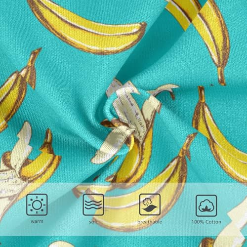 Boys' Exclusive Briefs Toddler Underwear 95% Combed Cotton Boxerbriefs 2T Banana Pattern on Teal 462