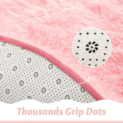 DETUM Pink Round Rug for Girls Bedroom,Fluffy Circle Rug 4 X 4 Feet for Kids Room,Furry Carpet for Teen Girls Room,Shaggy Circular Rug for Nursery Room,Fuzzy Plush Rug for Dorm,Cute Room Decor for Baby 5 51VFmcoCdUL. AC