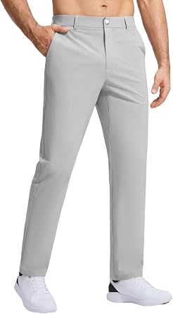 Mens Golf Pants Stretch Work Dress Pants Lightweight Quick Dry Water Resistant Casual Comfy Trousers with 5 Pockets