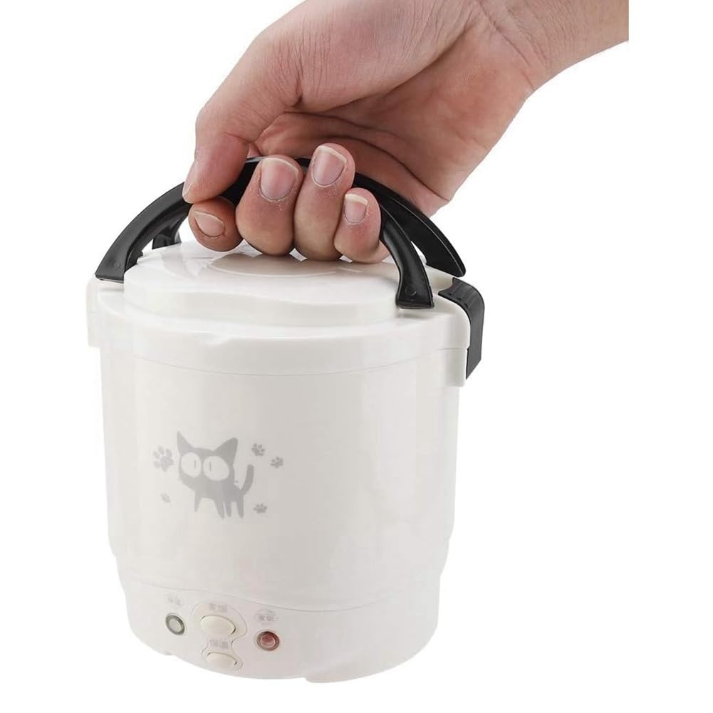 Mini Cuociriso per Auto, Cuociriso Portatile da Viaggio, Cuociriso Antiaderente, Cuociriso Multifunzione, Cuociriso Elettrico, Spina UE